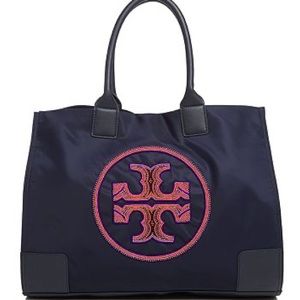 Tory Burch Beaded Navy Ella Tote